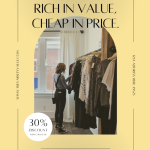 An exercise that revolved around creating a clothing shop upgrade advertisement for a project.